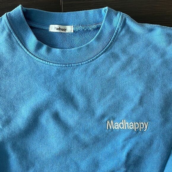 Madhappy Small Blue Cropped Sweatshirt,Small - Picture 6 of 9